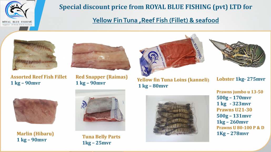 Special Discount Prices for Tuna, Reef Fish Fillet & Seafood Royal